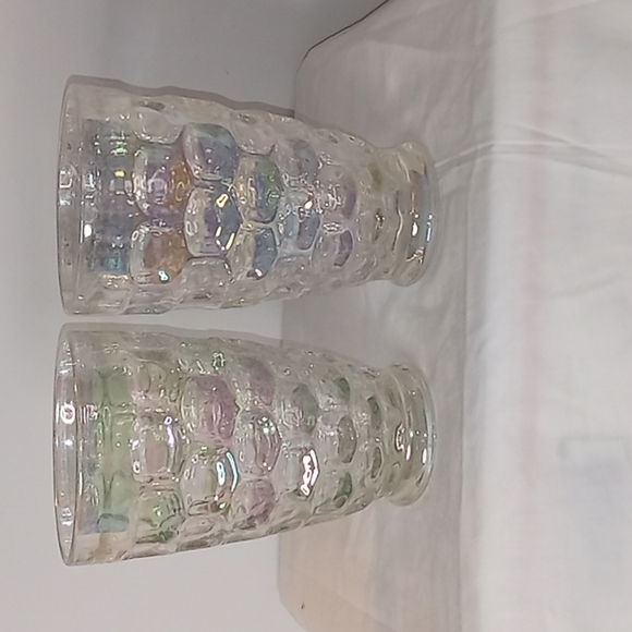 𝅺vintage Federal Thumbprint Carnival Glasses Set of 4 Tumbler/Cup - Picture 2 of 7